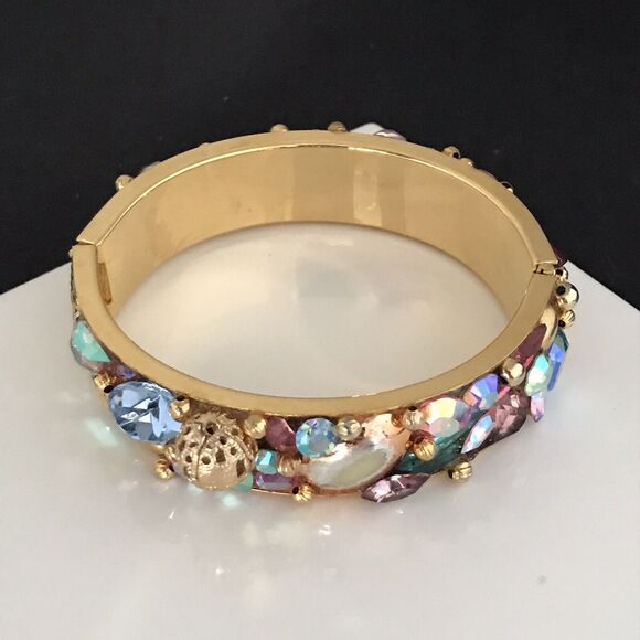 RARE Vintage Jewelry Set Bracelet Earrings Pin Fruit Salad Crystals 4T - Picture 8 of 9